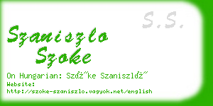 szaniszlo szoke business card